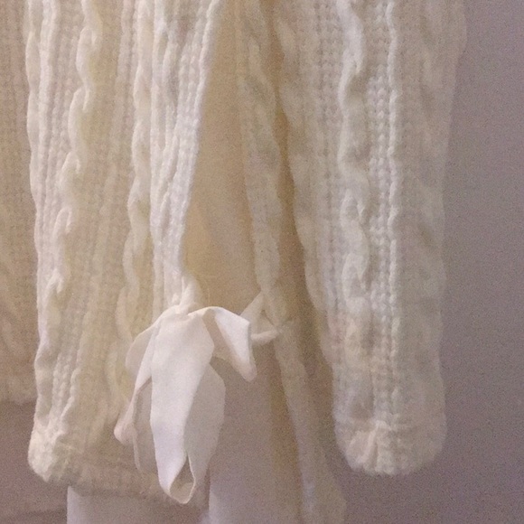 New with tags, long sleeve textured blouse with ties on side - Picture 2 of 4